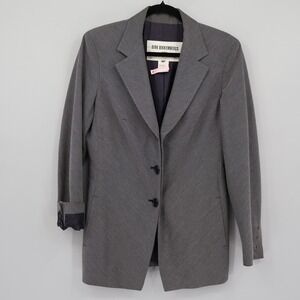 Dirk‎ Bikkembergs Herringbone Blazer Mens 46 Gray Designer Academia Preppy Event